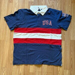 NEW Team USA Mens Rugby polo Shirts Short Sleeve Tee Size Large